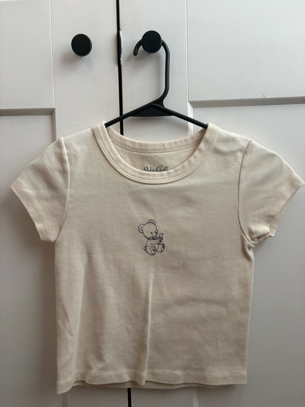 Brandy Melville Short Sleeve Tee with Bear Graphic
